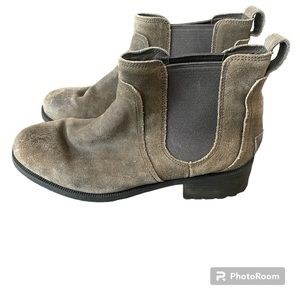 UGG Bonham II Brown/green Suede Leather Chelsea Ankle Boots Womens US Size 8/8.5